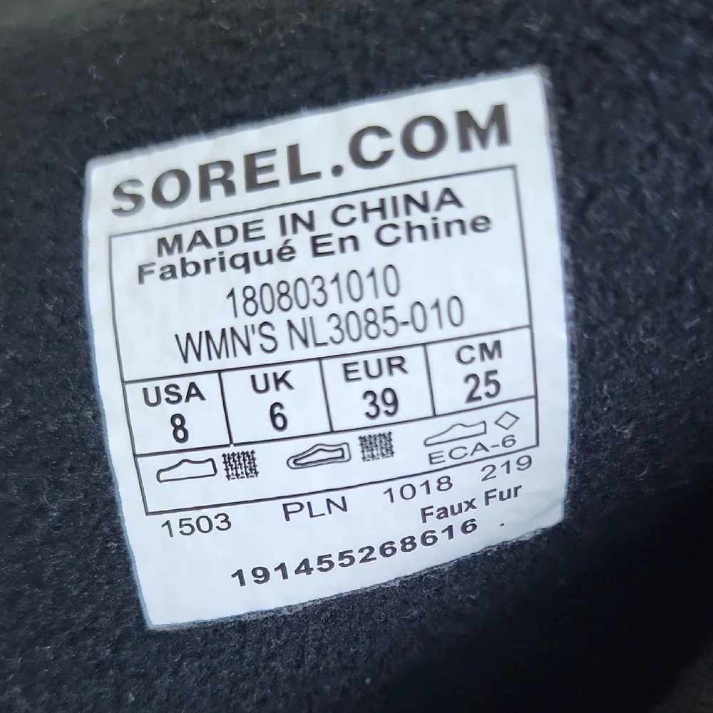 Sorel Women's Black Snow Boot with Faux Fur Trim - Picture 3 of 8